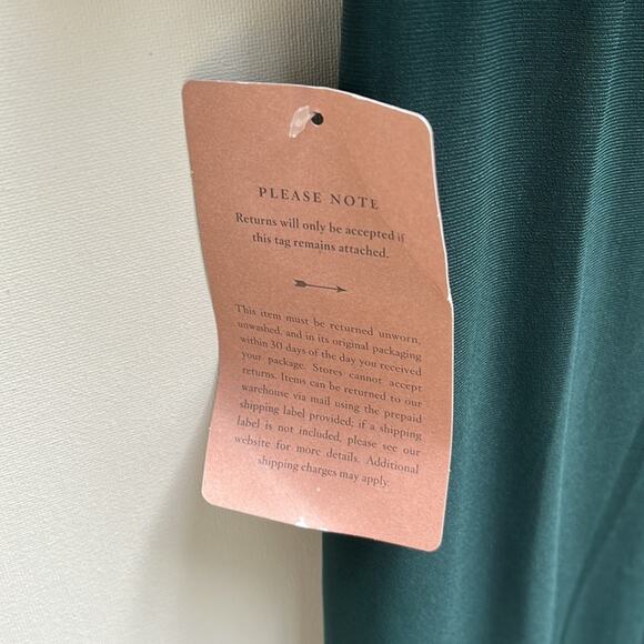 BHLDN Anthropologie Lena Dress Blouson Flutter Sleeve Maxi Gown Teal Size 8 NWT - Picture 4 of 8